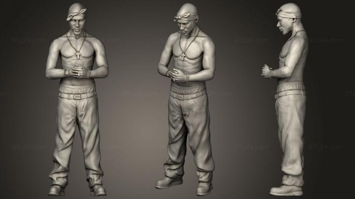 Statues of famous people (Tupac, STKC_0414) 3D models for cnc